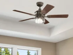LED Deckenventilator mit Licht & Fernbedienung Feuchtraumgeeignet, Ø 132cm