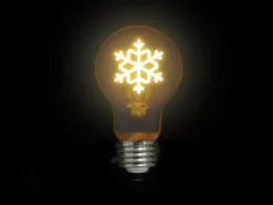 LED Deko Leuchtmittel Schneeflocke Gold mit E27 Fassung