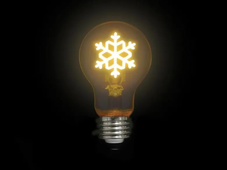 LED Deko Leuchtmittel Schneeflocke Gold mit E27 Fassung