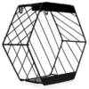 LED Deko Solar Wandleuchte für Pflanzen aus Stahl Gitter in Schwarz, Höhe 25,5cm