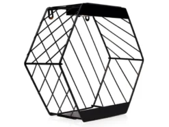 LED Deko Solar Wandleuchte für Pflanzen aus Stahl Gitter in Schwarz, Höhe 25,5cm