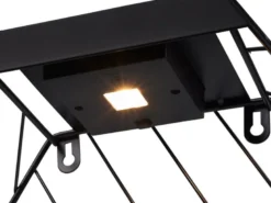 LED Deko Solar Wandleuchte für Pflanzen aus Stahl Gitter in Schwarz, Höhe 25,5cm
