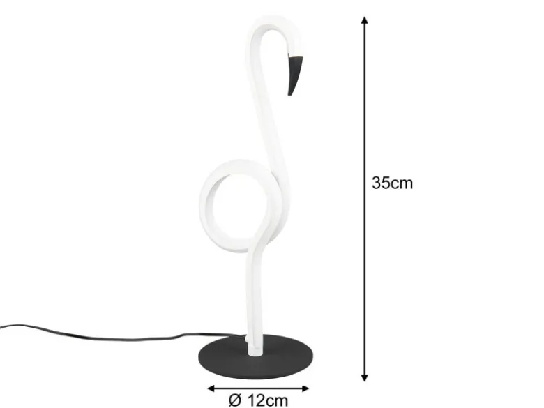 LED Deko Tischlampe INGO Weiß mit Schnurschalter, Höhe 35cm