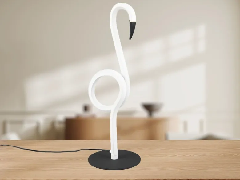 LED Deko Tischlampe INGO Weiß mit Schnurschalter, Höhe 35cm