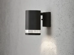 LED Design Außenwandleuchte Downlight aus Aluminium Höhe 13cm, Schwarz