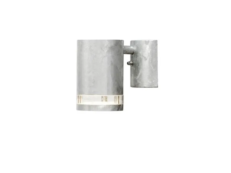 LED Design Außenwandleuchte Downlight aus Stahl Höhe 13cm, Silber