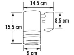 LED Design Außenwandleuchte Downlight aus Aluminium Höhe 15,5cm, Weiß