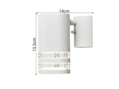 LED Design Außenwandleuchte Downlight aus Aluminium Höhe 15,5cm, Weiß