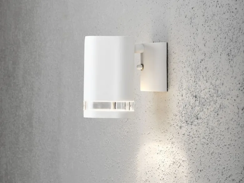 LED Design Außenwandleuchte Downlight aus Aluminium Höhe 13cm, Weiß