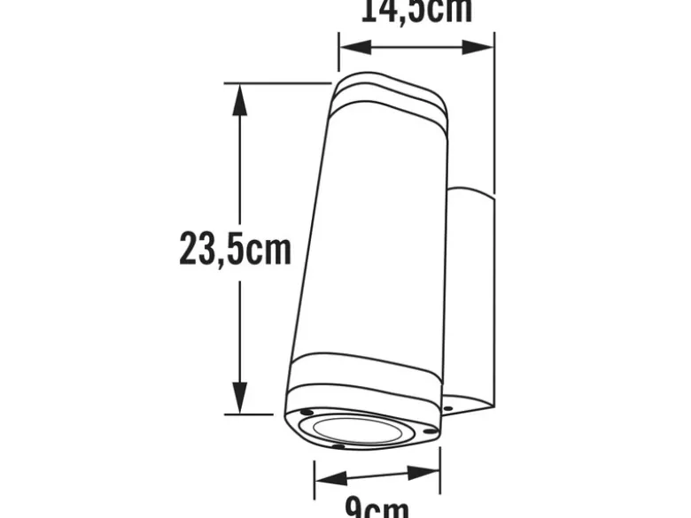 LED Design Außenwandleuchte Up-Down Höhe 24cm aus Aluminium, Weiß