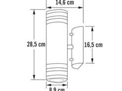 LED Design Außenwandleuchte Up-Down Höhe 30cm aus Stahl, Silber