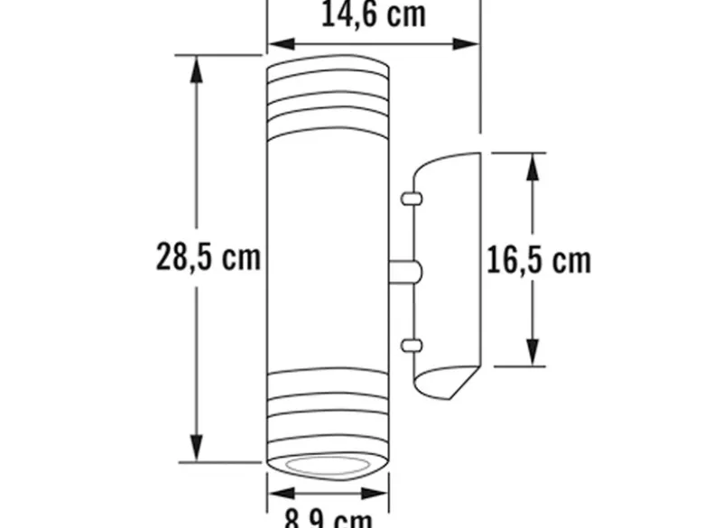 LED Design Außenwandleuchte Up-Down Höhe 30cm aus Stahl, Silber