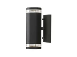 LED Design Außenwandleuchte Up-Down Höhe 24cm aus Aluminium, Schwarz