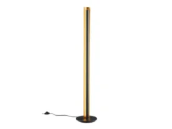 LED Design Stehlampe TEXEL schmal stufenweise dimmbar Schwarz / Gold, H: 142,5cm
