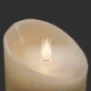 LED Echtwachskerze mit Flamme & Timer, Ø 7,5cm, Höhe 20,5cm, Batteriebetrieb
