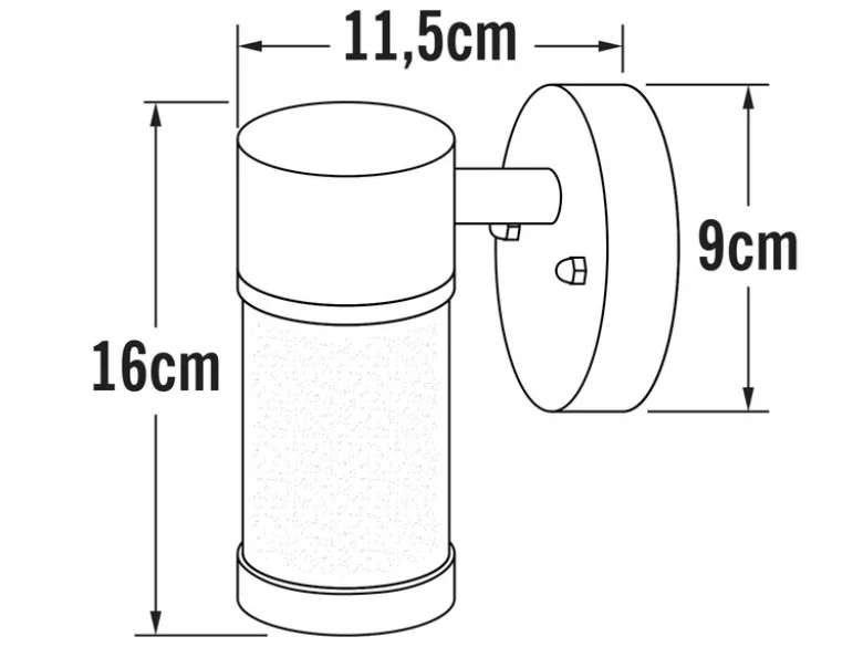LED Edelstahl Außenwandleuchte mit Opalglas, Höhe 16cm
