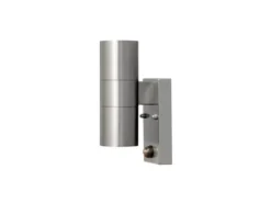 LED Edelstahl Up-Down Außenwandleuchte mit Bewegungsmelder, Höhe 20cm, Silber