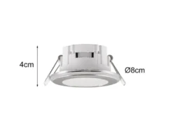 LED Einbaustrahler ARGUS Chrom mit Fernbedienung dimmbar & RGBW, Ø 8cm
