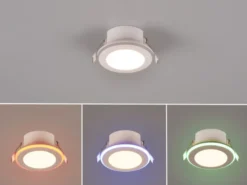 LED Einbaustrahler ARGUS Weiß mit Fernbedienung dimmbar & RGBW, Ø 8cm