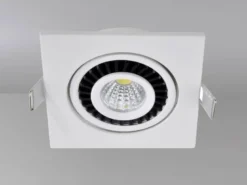 LED Einbaustrahler BARI Weiß eckig mit schwenkbarem Spot - 8,5cm