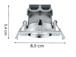 LED Einbaustrahler Decke 2er Set eckig schwenkbar dimmbar Chrom glänzend 5,5W