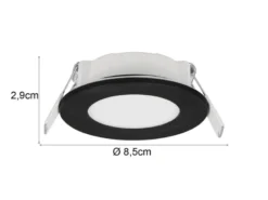 LED Einbaustrahler 6er Set, dimmbar, 2 Lichtfarben für Badezimmer, Ø 8,5cm