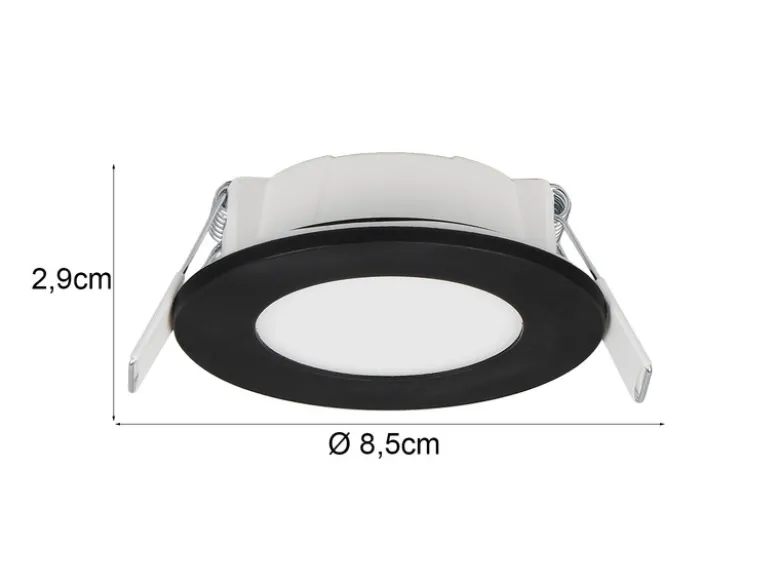 LED Einbaustrahler 6er Set, dimmbar, 2 Lichtfarben für Badezimmer, Ø 8,5cm
