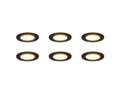 LED Einbaustrahler 6er Set, dimmbar, 2 Lichtfarben für Badezimmer, Ø 8,5cm