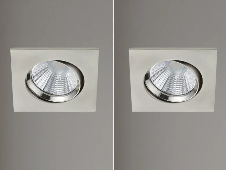 LED Einbaustrahler 2er Set eckig schwenkbar dimmbar Nickel matt 5,5W Deckenlampe