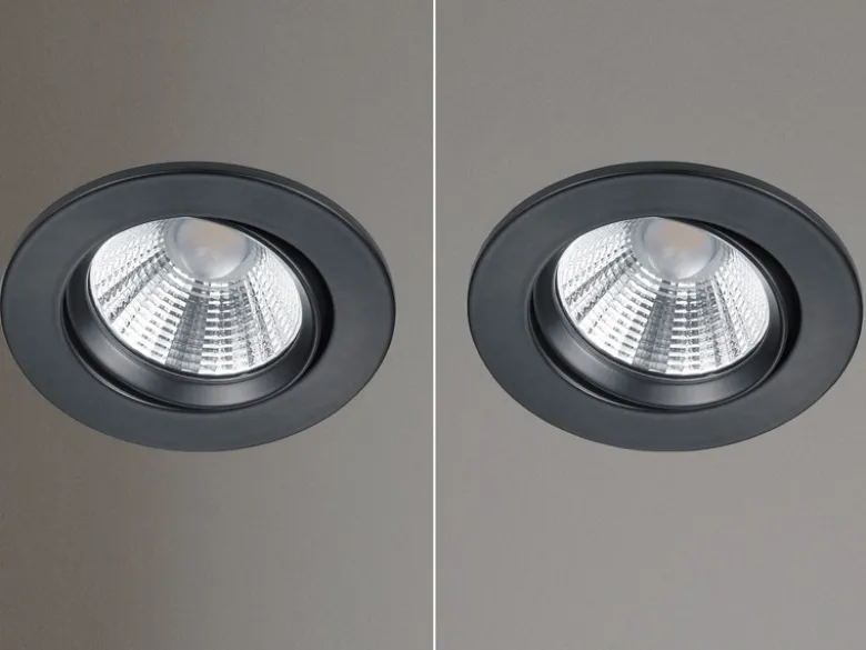 LED Einbaustrahler 2er Set rund schwenkbar dimmbar Schwarz matt 5,5W