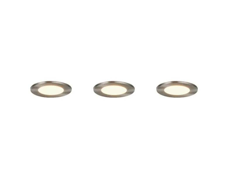 LED Einbaustrahler HIMAL 3er Set, dimmbar, 2 Lichtfarben für Badezimmer, Ø 8,5cm