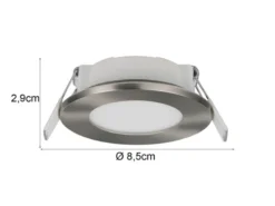 LED Einbaustrahler HIMAL 3er Set, dimmbar, 2 Lichtfarben für Badezimmer, Ø 8,5cm