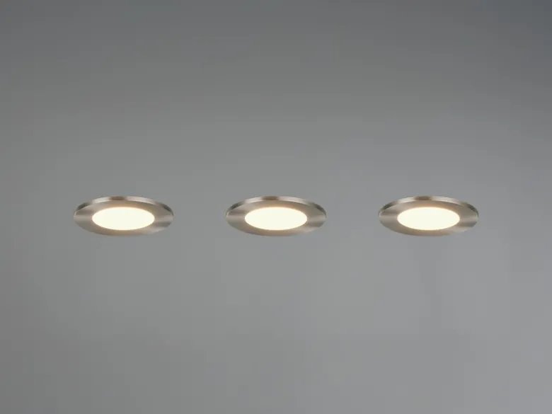 LED Einbaustrahler HIMAL 3er Set, dimmbar, 2 Lichtfarben für Badezimmer, Ø 8,5cm