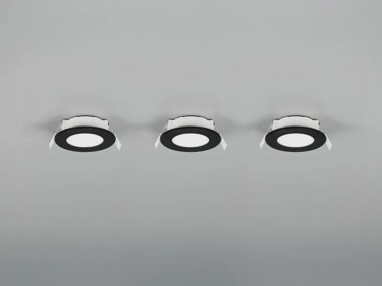 LED Einbaustrahler HIMAL 3er Set, dimmbar, 2 Lichtfarben für Badezimmer, Ø 8,5cm