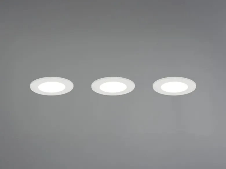 LED Einbaustrahler HIMAL 3er Set, dimmbar, 2 Lichtfarben für Badezimmer, Ø 8,5cm