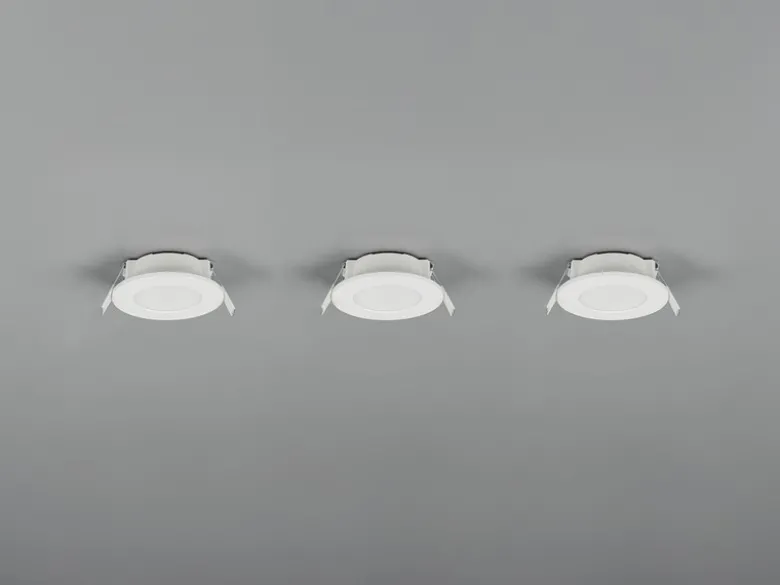 LED Einbaustrahler HIMAL 3er Set, dimmbar, 2 Lichtfarben für Badezimmer, Ø 8,5cm