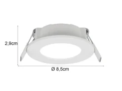 LED Einbaustrahler HIMAL 3er Set, dimmbar, 2 Lichtfarben für Badezimmer, Ø 8,5cm