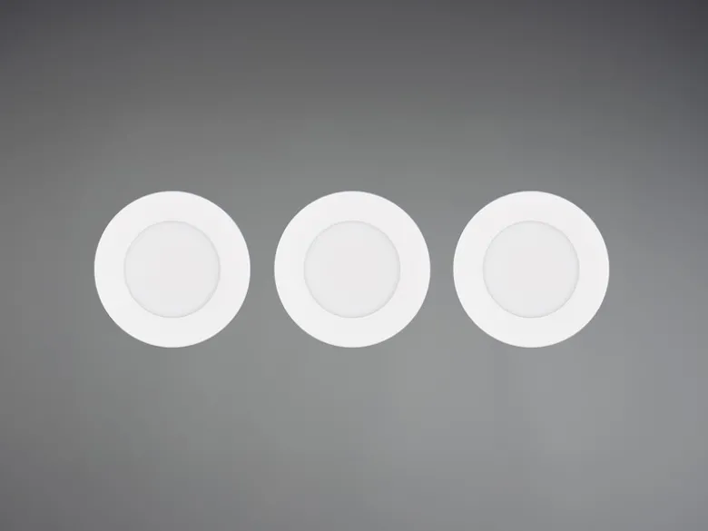 LED Einbaustrahler HIMAL 3er Set, dimmbar, 2 Lichtfarben für Badezimmer, Ø 8,5cm