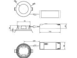 LED Einbaustrahler HIMAL 230V dimmbar mit 2 Lichtfarben für Badezimmer, Ø 8,5cm