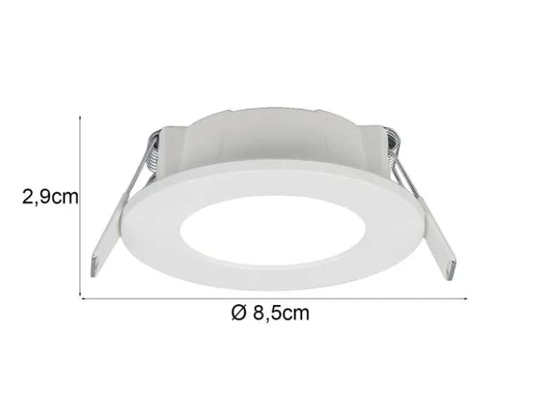 LED Einbaustrahler HIMAL 230V dimmbar mit 2 Lichtfarben für Badezimmer, Ø 8,5cm