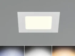 LED Einbaustrahler KIBO 230V mit 3 Lichtfarben inklusive Tageslichtweiß, B: 12cm