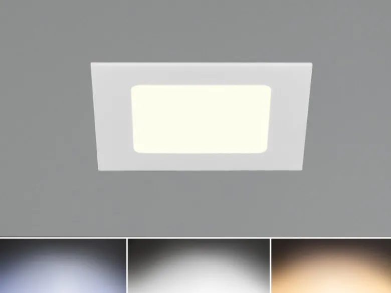 LED Einbaustrahler KIBO 230V mit 3 Lichtfarben inklusive Tageslichtweiß, B: 12cm