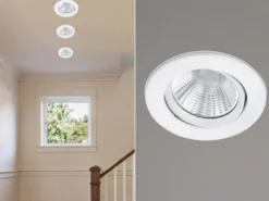 LED Einbaustrahler PAMIR dimmbar rund Ø8,5cm schwenkbar Weiß matt