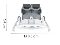 LED Einbaustrahler PAMIR dimmbar rund Ø8,5cm schwenkbar Weiß matt