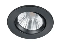 LED Einbaustrahler PAMIR dimmbar rund Ø8,5cm schwenkbar Schwarz matt