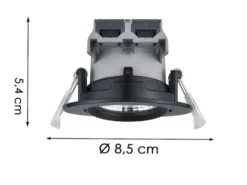 LED Einbaustrahler PAMIR dimmbar rund Ø8,5cm schwenkbar Schwarz matt