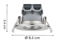 LED Einbaustrahler PAMIR dimmbar rund Ø8,5cm schwenkbar Silber matt