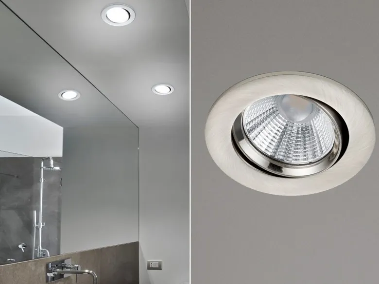 LED Einbaustrahler PAMIR dimmbar rund Ø8,5cm schwenkbar Silber matt