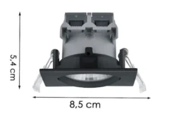 LED Einbaustrahler PAMIR eckig schwenkbar dimmbar Schwarz 5,5W Deckenbeleuchtung