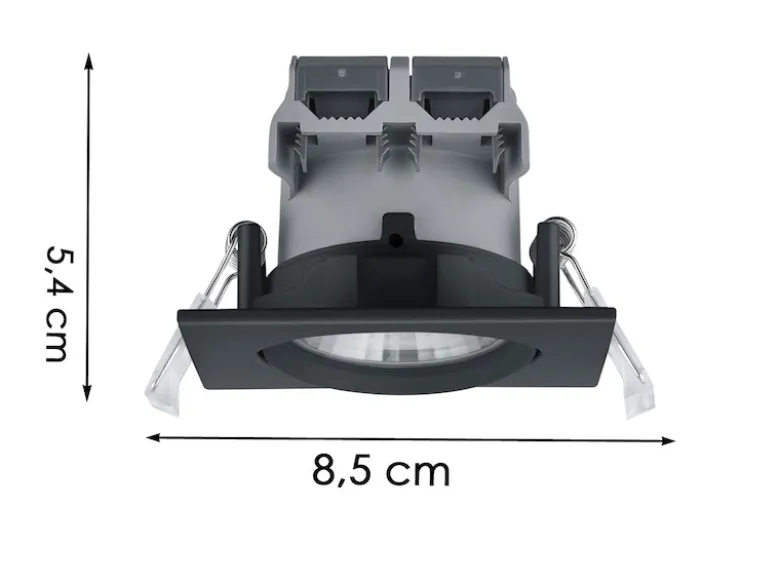 LED Einbaustrahler PAMIR eckig schwenkbar dimmbar Schwarz 5,5W Deckenbeleuchtung